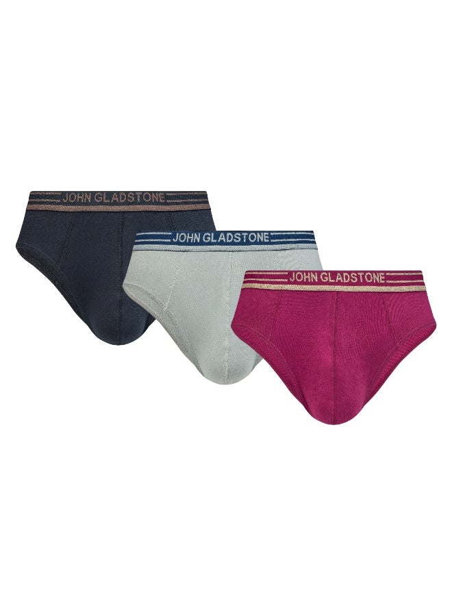 John Gladstone Mens Brief Outer Elastic Assorted Colors pack of 6 - Image 3